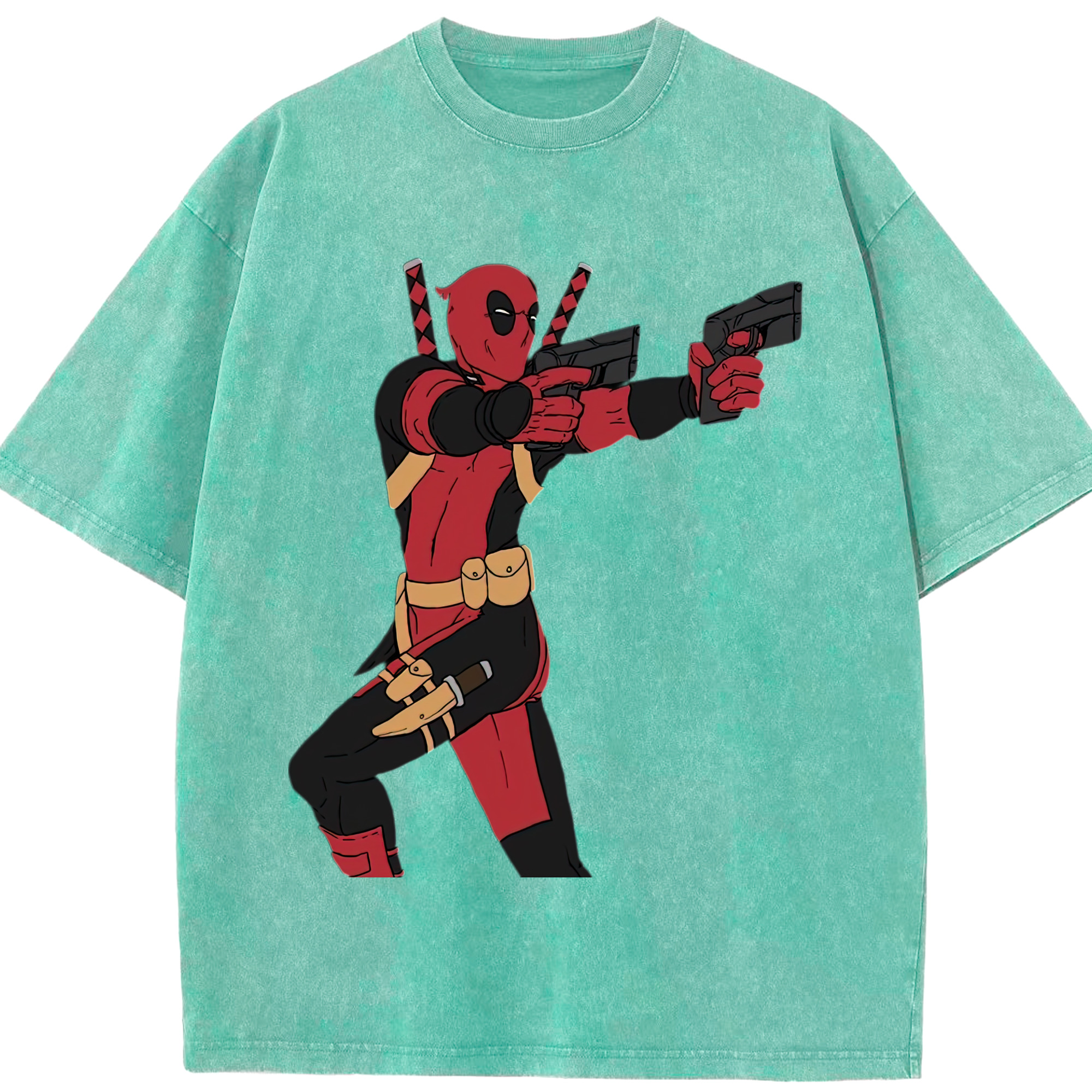 （画像用） Deadpool デッドプール 綿100% ヴィンテージ風 半袖Tシャツ（フロントプリント）